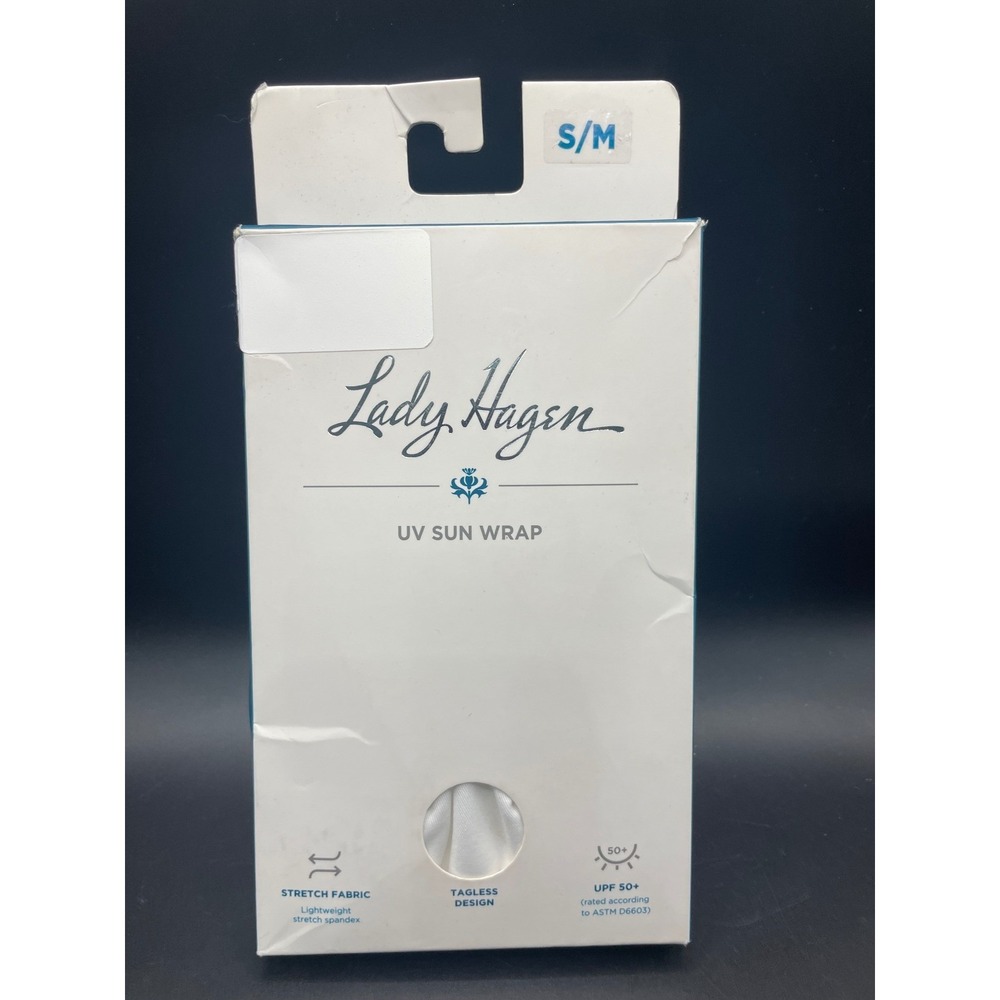 Lady Hagen UV Sun Wrap White Shoulder Wrap UPF 50+ Stretch Spandex S/M LHA15960